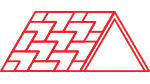A red triangular prism with a geometric maze pattern on one of its rectangular faces. The maze is composed of interlocking zigzag lines. The triangle is viewed from one end, displaying its depth and the complexity of the maze design.