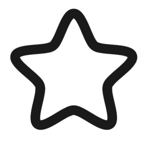 A simple black outline of a five-pointed star on a white background.